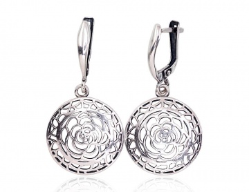 Silver earrings with 'english' lock 