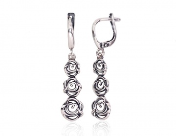 Silver earrings with 'english' lock 