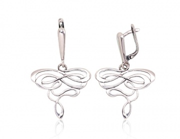 Silver earrings with 'english' lock 