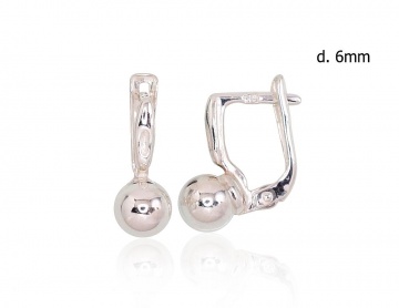 Silver earrings with 'english' lock 