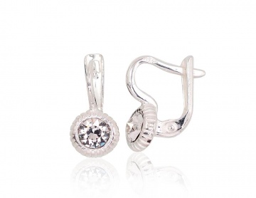 Silver earrings with 'english' lock 