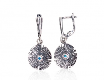 Silver earrings with 'english' lock 