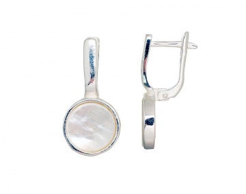 Silver earrings with 'english' lock 