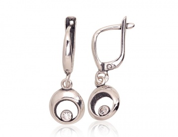 Silver earrings with 'english' lock 