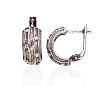 Серебряные серьги на английском замке 