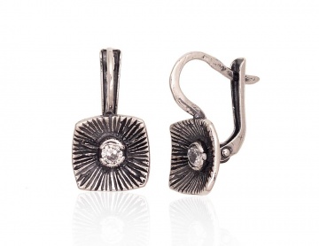 Silver earrings with 'english' lock 