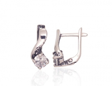 Silver earrings with 'english' lock 