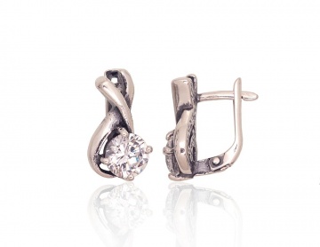 Серебряные серьги на английском замке 