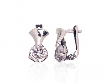 Серебряные серьги на английском замке 