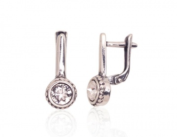 Silver earrings with 'english' lock 