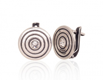 Silver earrings with 'english' lock 