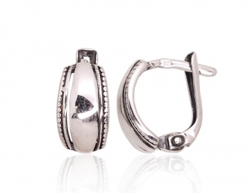 Silver earrings with 'english' lock 