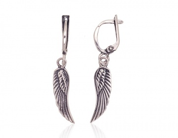 Silver earrings with 'english' lock 