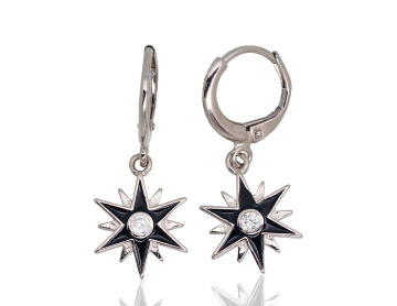 Silver earrings with 'english' lock 