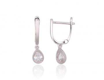 Silver earrings with 'english' lock 