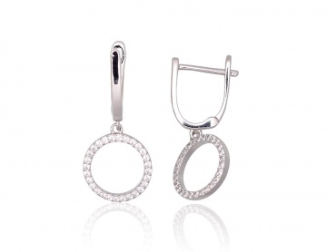 Silver earrings with 'english' lock 