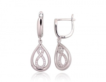 Silver earrings with 'english' lock 