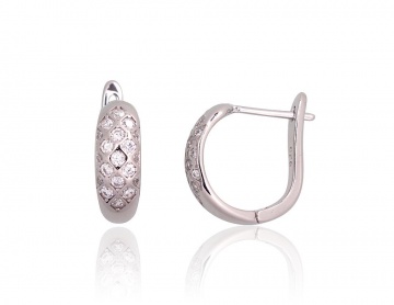 Silver earrings with 'english' lock 