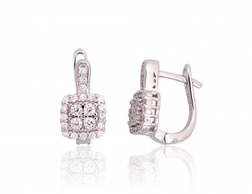 Silver earrings with 'english' lock 