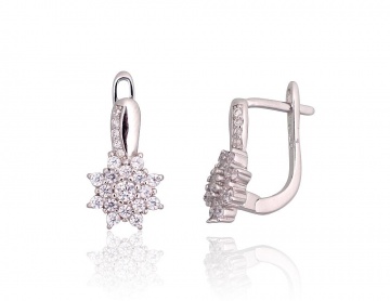 Silver earrings with 'english' lock 