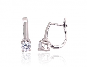 Silver earrings with 'english' lock 