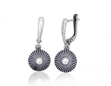 Silver earrings with 'english' lock 