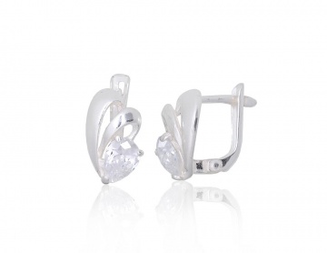 Silver earrings with 'english' lock 