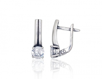 Silver earrings with 'english' lock 