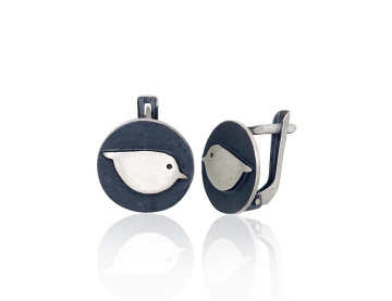 Silver earrings with 'english' lock 