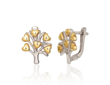 Silver earrings with 'english' lock 
