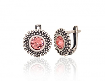 Silver earrings with 'english' lock 