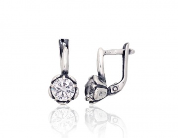 Silver earrings with 'english' lock 