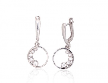 Silver earrings with 'english' lock 