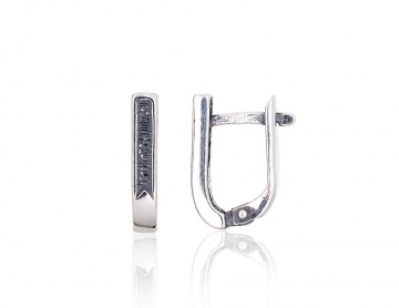 Silver earrings with 'english' lock 