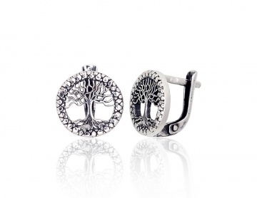 Silver earrings with 'english' lock 