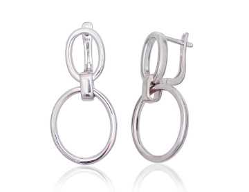 Silver earrings with 'english' lock 