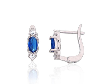 Серебряные серьги на английском замке 