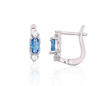 Серебряные серьги на английском замке 