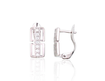 Silver earrings with 'english' lock 