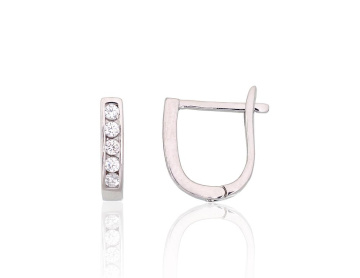 Silver earrings with 'english' lock 