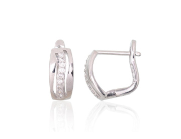 Silver earrings with 'english' lock 