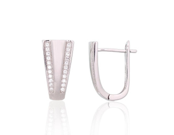 Silver earrings with 'english' lock 