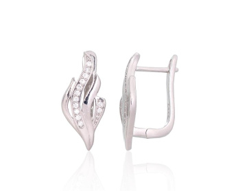 Silver earrings with 'english' lock 