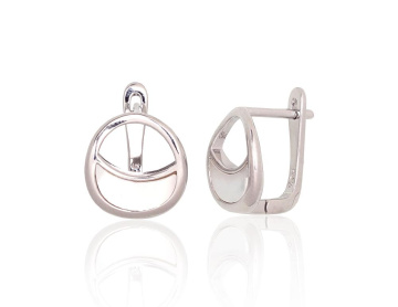 Silver earrings with 'english' lock 