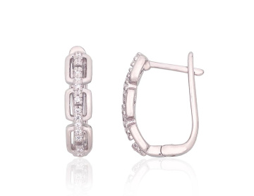 Silver earrings with 'english' lock 