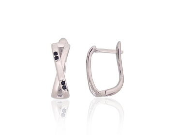 Silver earrings with 'english' lock 