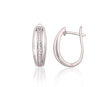 Silver earrings with 'english' lock 