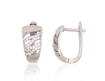 Silver earrings with 'english' lock 