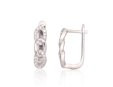 Silver earrings with 'english' lock 