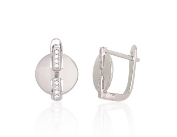 Silver earrings with 'english' lock 